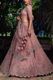 Anushree Reddy Pink embroidered lehenga set Online Shopping