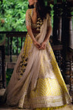 Anushree Reddy Lime yellow organza lehenga set Online Shopping