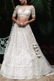 Anushree Reddy Ivory pearl embellished lehenga set Online Shopping