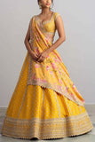 Anushree Reddy Yellow floral lehenga set Online Shopping