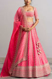 Anushree Reddy Pink raw silk lehenga set Online Shopping