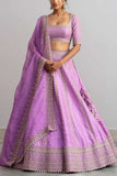 Anushree Reddy Lavendar raw silk lehenga set Online Shopping