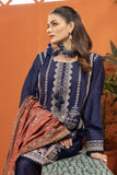 Khaadi Dull Raw Silk | Embroidered | Fabrics 3 Piece BDS240103 Navy Online Shopping