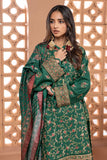 Khaadi Dull Raw Silk | Embroidered | Fabrics 3 Piece BDS240412 Green Online Shopping