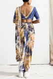 Bohame Multicoloured tie &amp; dye sari set Online Shopping