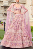 Jigar and Nikita Pastel lavender embroidered lehenga set Online Shopping