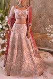 Jigar and Nikita Peach embroidered lehenga set Online Shopping