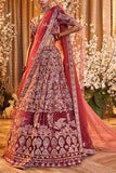 Jigar and Nikita Red velvet lehenga set Online Shopping