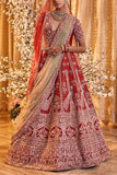 Jigar and Nikita Scarlet red lehenga set Online Shopping