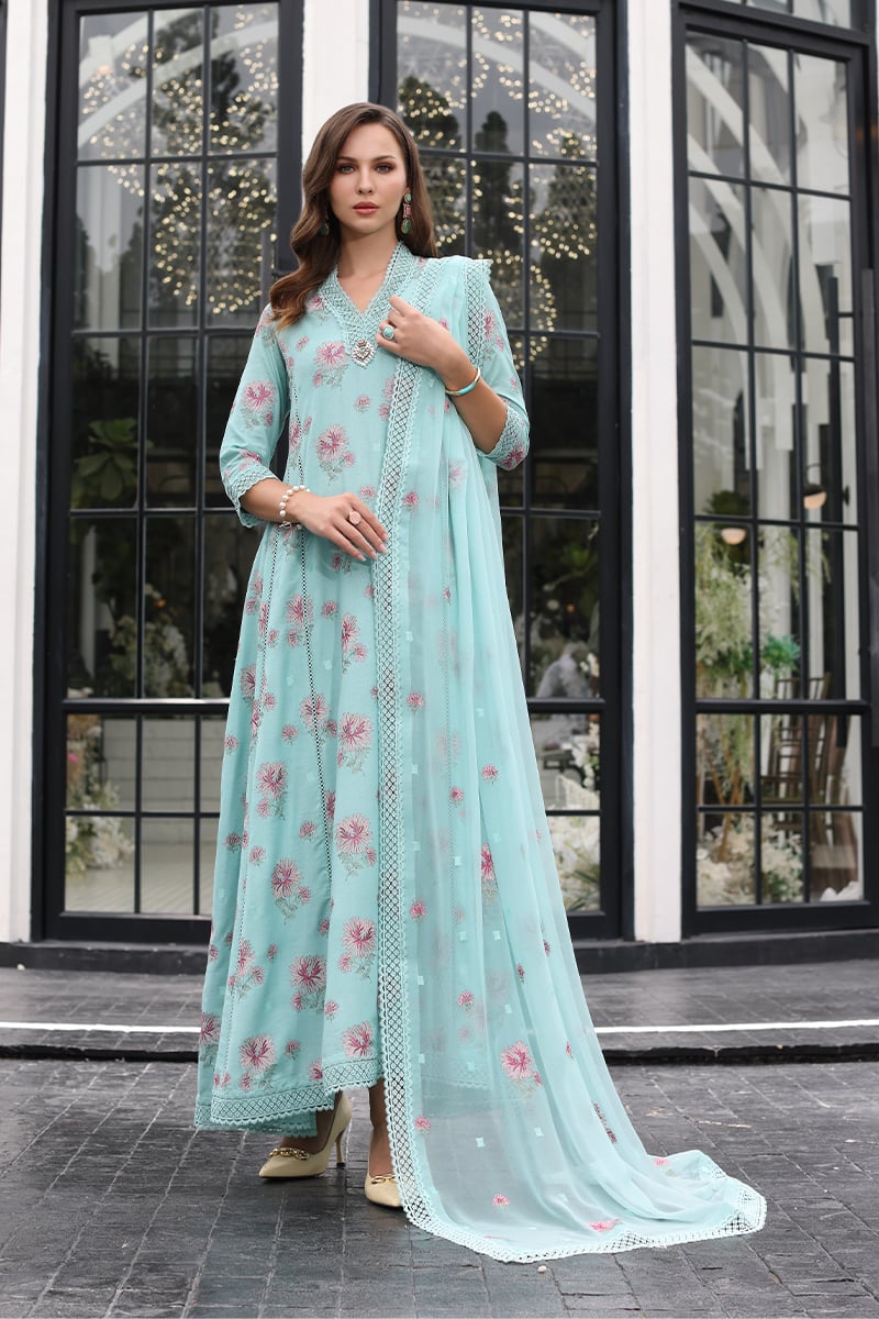 bareeze dress design Bareeze BNL2061-S-Blue Embroidered Eid Casual Collection Sara Clothes