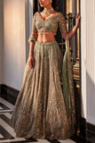 Kalighata Aqua floral and paisley embroidery lehenga set Online Shopping