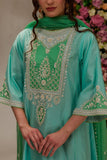 Preeti S Kapoor Aqua pearl and sequin embellished kurta set Online Shopping