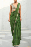 Chamee and Palak Basil green sequin embellished draped sari set Online Shopping