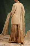 Charu Makkar Beige ombre crinkled sharara set Online Shopping