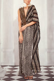 Nikita Mhaisalkar Black and white embellished draped sari gown Online Shopping