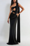 Deme By Gabriella Black asymmetric pre-draped sari set Online Shopping