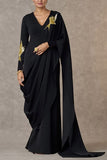 Masaba Black bird embroidery sari gown Online Shopping