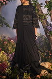 Miku Kumar Black cape and lehenga sari set Online Shopping