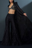 Ritika Mirchandani Black embellished jacket and sharara set Online Shopping