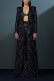 Ritika Mirchandani Black embellished mesh jacket and sharara set Online Shopping