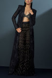 Ritika Mirchandani Black embellished mesh jacket and sharara set Online Shopping