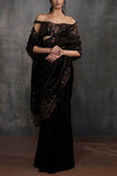 Anjali Kanwar Black embellished pre-stitched sari set Online Shopping