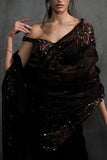 Anjali Kanwar Black embellished pre-stitched sari set Online Shopping