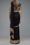 Rocky Star Black embroidered sari set Online Shopping