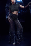 Rohit Gandhi + Rahul Khanna Black geometric embellished sharara set Online Shopping