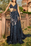 Dolly J Black sequin embellished pre-drape sari set Online Shopping