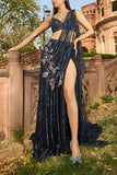 Dolly J Black sequin embellished pre-drape sari set Online Shopping