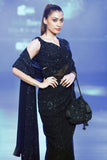 Rabani and Rakha Black sequin embroidered sari set Online Shopping