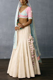 Torani Blue and ivory embroidered lehenga set Online Shopping