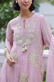 Summer by Priyanka Gupta Blush pink elephant embroidered kurta set Online Shopping