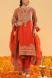 Sheetal Batra Burnt orange dabka embroidery kurta set Online Shopping