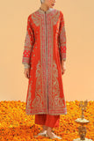 Sheetal Batra Burnt orange embroidered kurta set Online Shopping