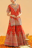 Sheetal Batra Burnt orange sitaara embroidered sharara set Online Shopping