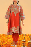 Sheetal Batra Burnt orange zardozi embroidery kurta set Online Shopping