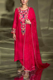 Miku Kumar Cherry red floral embroidery kurta set Online Shopping