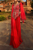 Dolly J Crimson red embellished sharara set Online Shopping