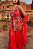 Dolly J Crimson red embellished sharara set Online Shopping