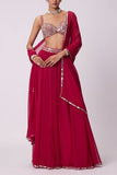 Vvani by Vani Vats Crimson red mirror embroidery sharara set Online Shopping