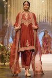 Sheetal Batra Deep red kiran dori embroidered kurta set Online Shopping