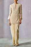 Tarun Tahiliani Ecru chikankari embroidery kurta dhoti set Online Shopping