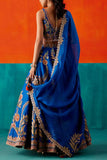 Aman Takyar Electric blue embroidered lehenga set Online Shopping