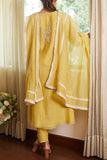 Summer by Priyanka Gupta Fall yellow floral embroidered kurta set Online Shopping