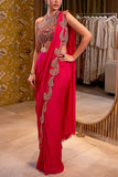 Ridhima Bhasin Fuchsia embellished sari set Online Shopping