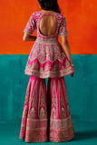 Aman Takyar Fuchsia embroidered sharara set Online Shopping