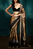 Sawan Gandhi Gold and silver tissue sari set Online Shopping