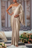 Nidhika Shekhar Golden embroidered pre-draped sari set Online Shopping